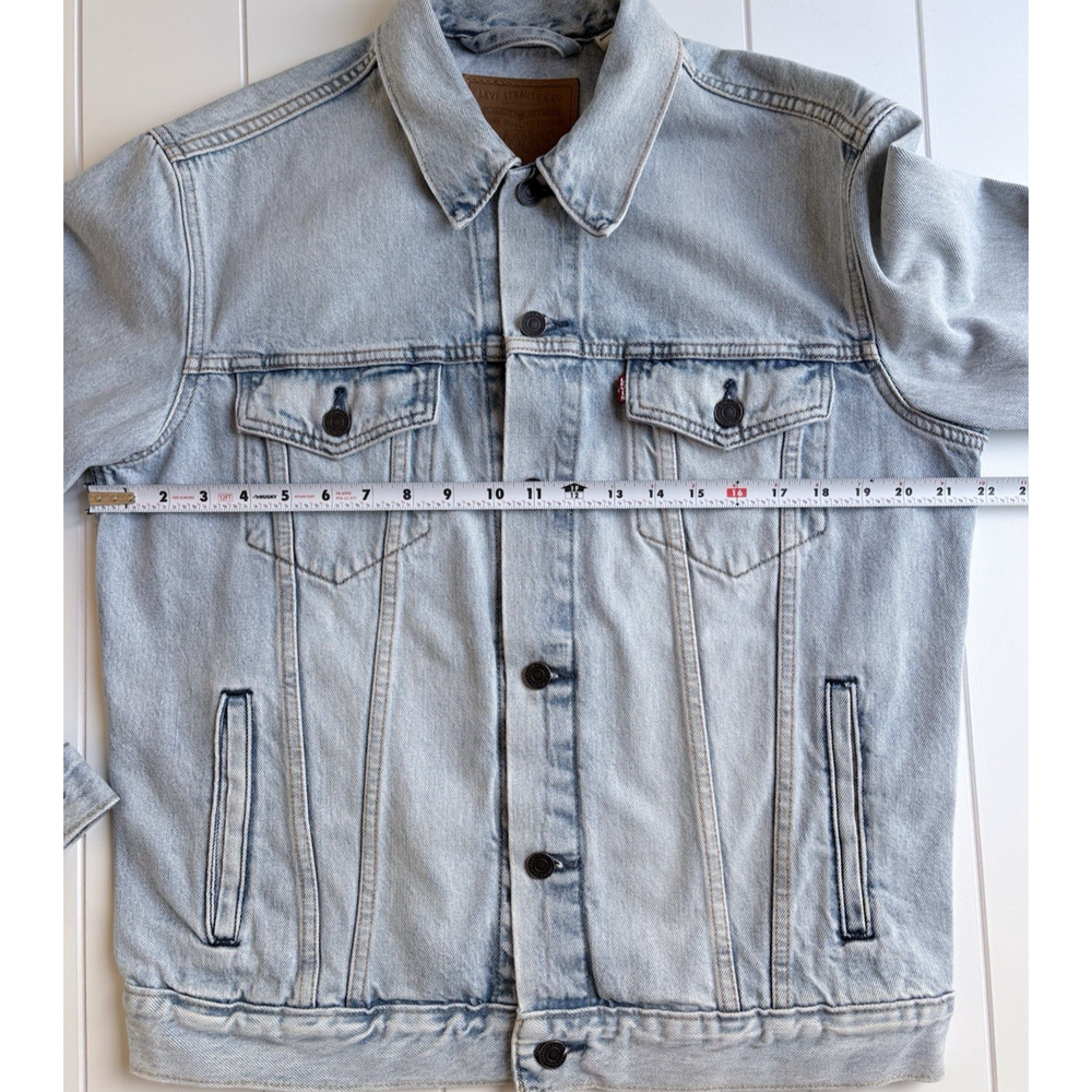 Levi's 100% Cotton Denim Trucker Jacket Light Wash Jean Mens M Classic Casual - Picture 14 of 15